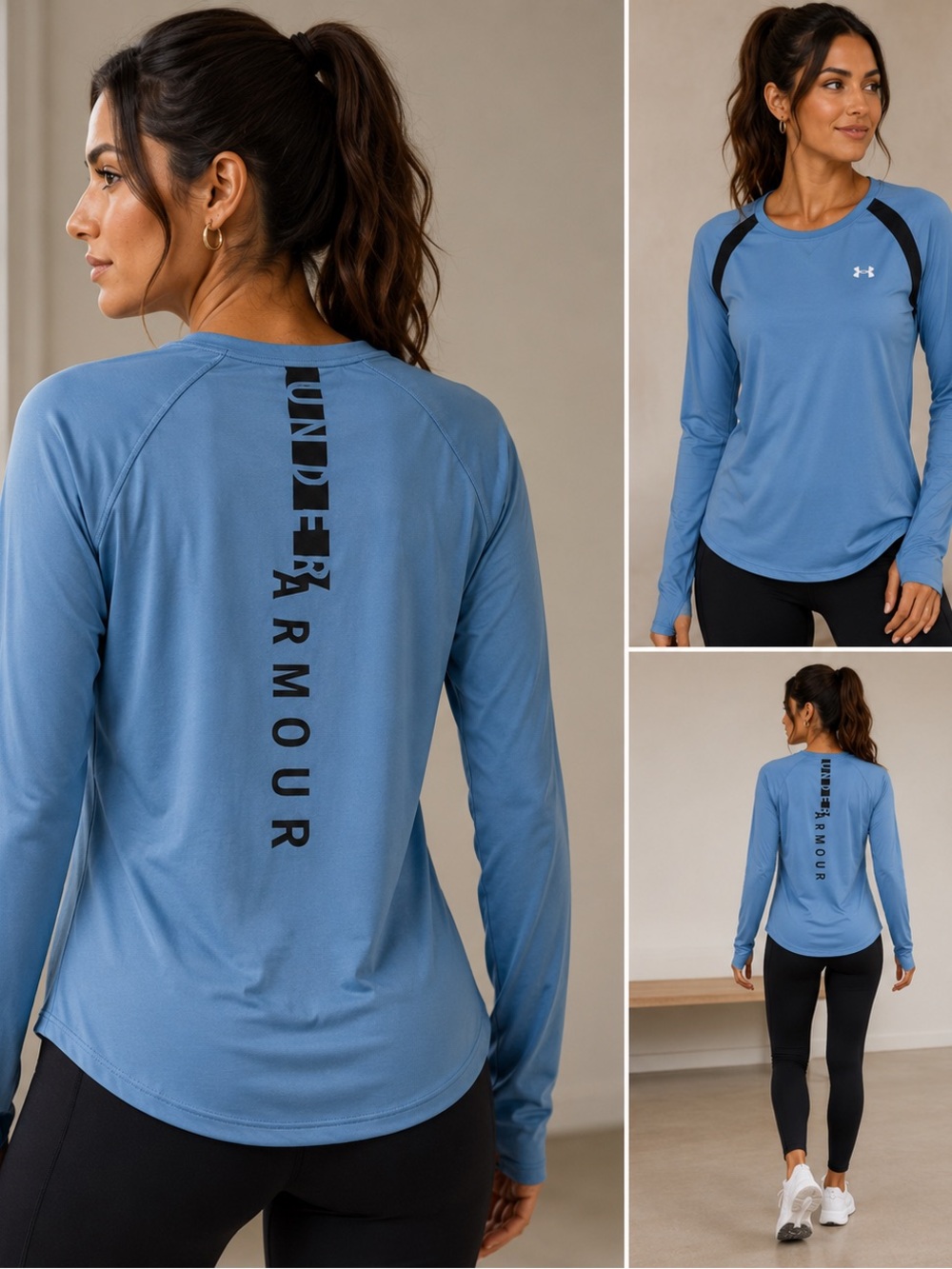 Under Armour ColdGear Fleece Lined Long Sleeve Top Women’s Medium Blue NWT
